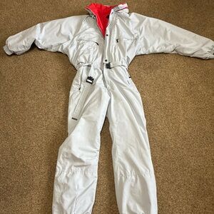 Killy Ski Snow Suit Technical One Piece Size 42/L  Hooded Snowsuit Gray